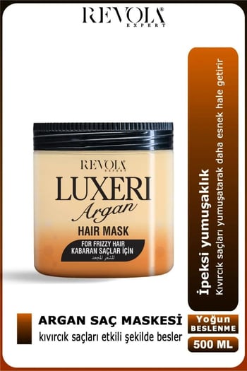 Revola Luxeri Kabaran Saçlar için Tuzsuz Saç Maskesi 500 Ml Argan