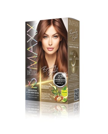 Maxx Deluxe Beauty Expert Set Saç Boyası 7.7 Karamel Kahve