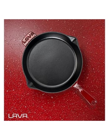 Lava Döküm Yuvarlak Kızartma Tavası Döküm Demir Yekpare Saplı Çap 28 Cm