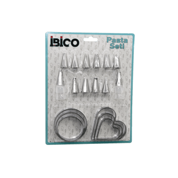 İ22-156 ( 20pcs ) (pasta Süsleme Uç Seti= 12-metal) (kurabiye Kalıp Metal=3-kalp & 3-yuvarlak) (2-uç Tutucu Pls.adaptör)