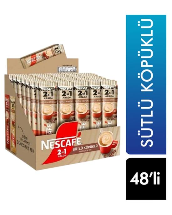 Nescafe 2'si 1 Arada 10 gr X 48'li Paket Sütlü Köpüklü