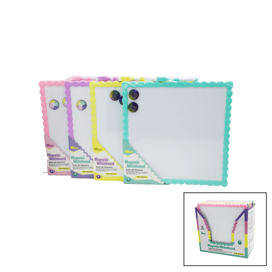 İ14-009 Magnetic Whiteboard ( 29x29cm ) (orta) Manyetik Yazı Tahtası ( Çift Taraflı ) ( Renkli Çerçeve )