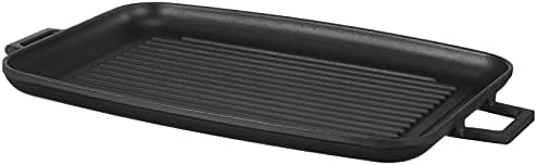 Lava Döküm Grill Tepsi, İzgara Yüzeyli, Metal Kulplu, 31x42cm