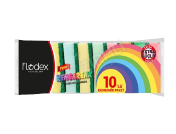 Flodex Rengarenk Düz Sünger 10'lu*24