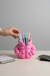 Şişme Mont Figürlü Kalemlik Pembe