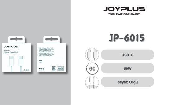 Joyplus Şarj ve Data Kablosu Type-c To Type-c 60w Hızlı