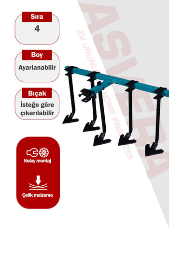 Asvera 5'li Kazayağı Çapa Makinesi Aparatı - 100 Cm Genişlikte Ayarlanabilir Kültivatör ve Ot Temizleme