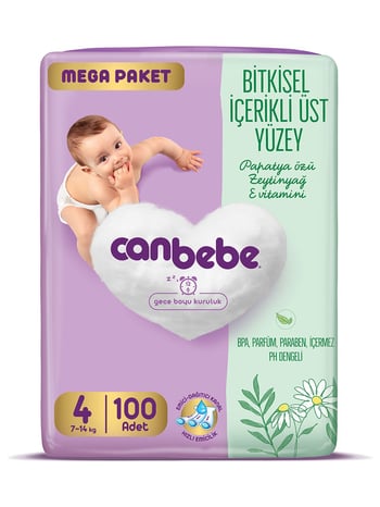 Canbebe 4 Numara Maxi 100'lü Bebek Bezi