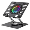 Ad-rc36 Steely 360 Derece Dönebilen Fanlı Rgb Işıklı Ayarlanabilir Siyah Metal Laptop Stand