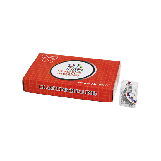 Glass Pins K-0279 ( 50pcs ) ( Beyaz ) ( Pls.kutulu ) ( Mini ) Başörtü İğnesi
