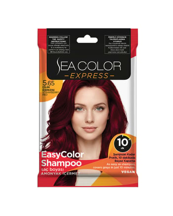 Sea Color Express Şampuan Boya, Şampuan Kolaylığında Saç Boyama 5.65 Çilek Kırmızısı