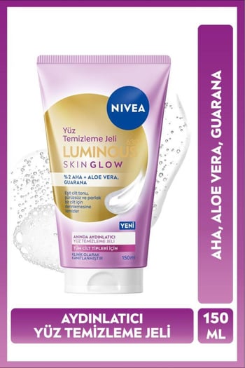 Luminous630 Skin Glow Anında Aydınlatıcı Yüz Temizleme Jeli 150 ml, AHA, Aloe Vera, Eşit Cilt Tonu