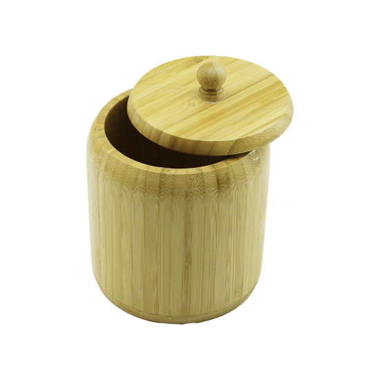 İ22-232 ( No-12 ) ( Ahşap & Bambu ) ( Şekerlik Kapaklı ) ( Çap: 11.3cm ) ( Derinlik: 11cm )