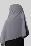 Hürrem Bone Gri Namaz Başörtüsü Şal Şifon Güpürlü 202106_15