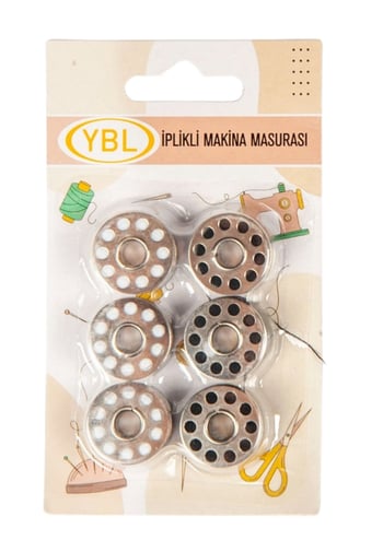 Makine Masurası İplikli Siyah-beyaz 6'lı