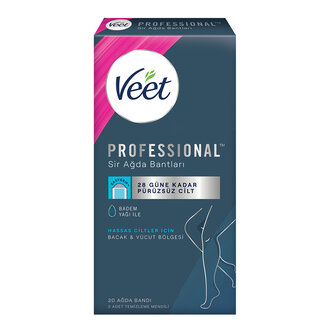 Veet Sir Ağda Bantları Professional Hasas Ciltler İçin Bacak ve Vücut Bölgesi 20 Li