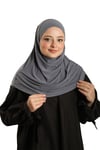 Hürrem Bone Antrasit Pratik Hazır Geçmeli Tesettür Eşarp Sandy Kumaş Kendinden Boneli 1290_25