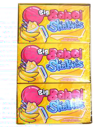 big babol, cüzdan shakıes,milkshake sakız,26 gr,18'li,toptan gıda,muzlu sakız,muzlu