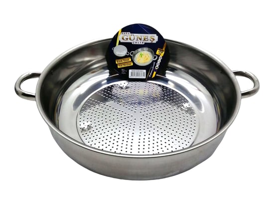 Güneş ( No-3 ) ( 30cm ) ( Basık ) Süzek Metal Süzgeç ( Kulplu )