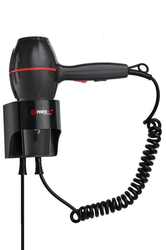 Powertec Tr-301 Otel Tipi Otomatik Kapanan Askı Aparatlı Duvara Monte Fön Makinesi Siyah