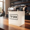 Kare Tipbox - Bahşiş Kutusu Buz Beyaz - 14x14xh13cm