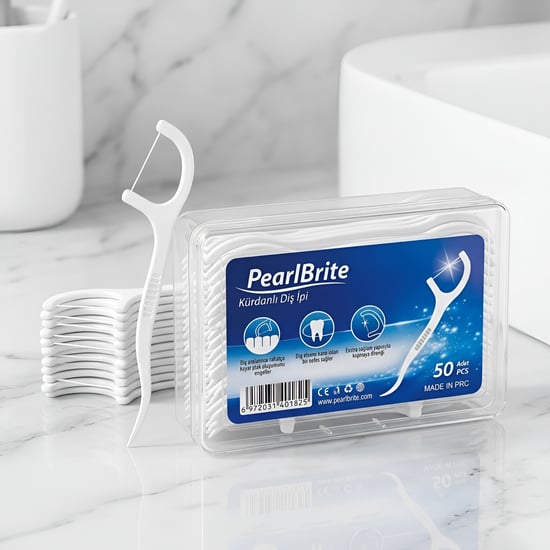 Pearl Brite Kürdanlı Diş İpi 50 Adet Dikdörtgen Kutu Df502025