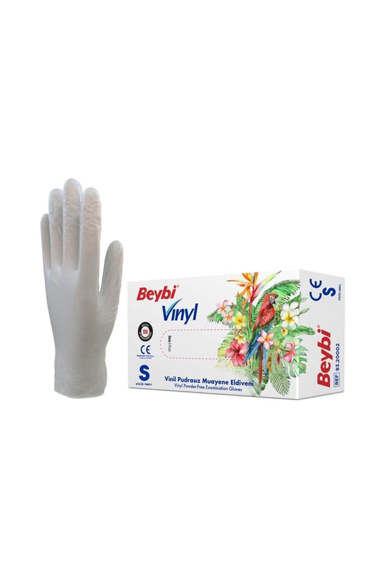 Beybi Pudrasız Vinil Muayene Eldiven S Beden Beyaz 100'lü