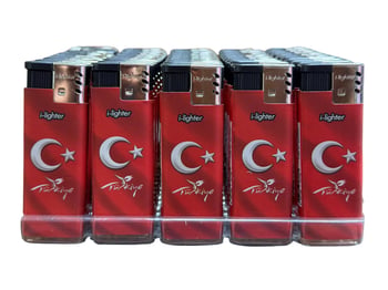 Toscow Metal Türk Bayrak Baskılı Jet Çakmak*40-788-1