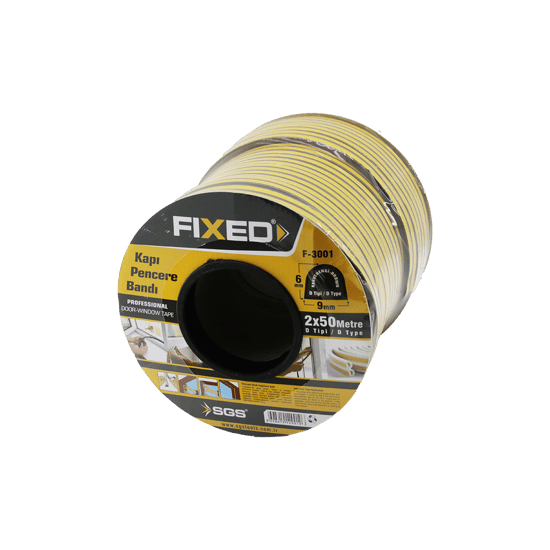 Sgs Fixed F-3001 ( Kahverengi ) 100mt (2x50mt) ( Bobin Fitil ) ( Kapı & Pencere ) Bant ( D Profil ) ( 9x6mm ) ( Bandı )
