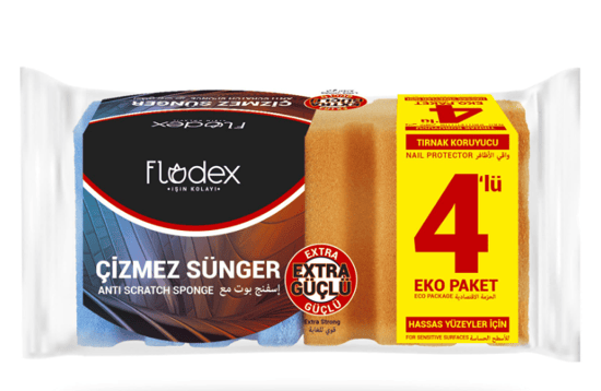 Flodex Çizmez Sünger Oluklu 4'lü*24