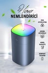 Tiffany Hava Nemlendirici 400ml Taşınabilir Ultrasonik Hava Nemlendirici Aroma Difüzörü H2o Gri