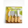 İ22-400 Cheese Knife Set ( 4pcs ) Peynir Bıçak Seti ( Ahşap Bambu Saplı )