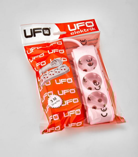 Ufo 3'lü 5 Metre Grup Priz Pembe