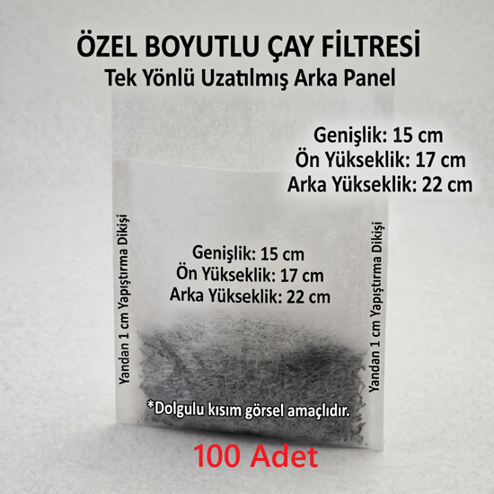 Endüstriyel Demlik İçi Çay Filtresi Körüklü Kapaklı Çay Süzgeci Boş Demlik Poşeti Bonesi 15x22 Cm 100 Adet ((100 Lü) Bitki Kış Çay Demleme