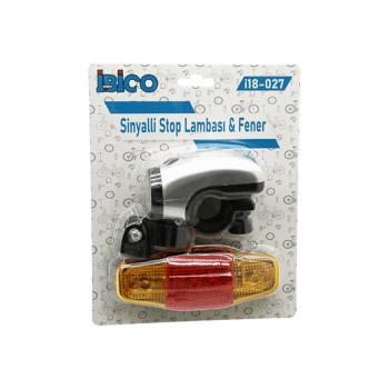 İ18-027 ( 2in1 ) Bisiklet ( 5 Led Fener ) & ( Sinyalli Stop Lamba ) ( Pilli )