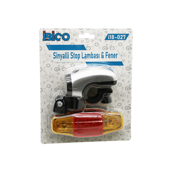 İ18-027 ( 2in1 ) Bisiklet ( 5 Led Fener ) & ( Sinyalli Stop Lamba ) ( Pilli )