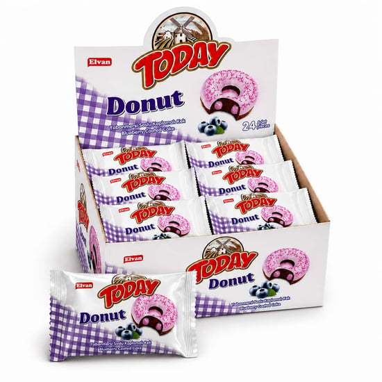 Elvan Today Donut Kek Yaban Mersini 35 Gr 24 Adet