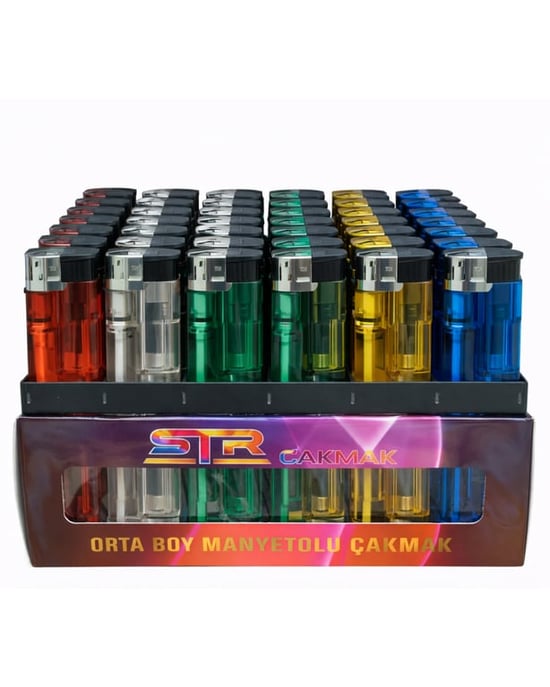 Str 808 Dolumlu Platinli Çakmak Şeffaf