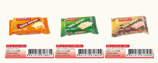 Koska Sade + Kakaolu + Fıstıklı Helva Set 200 Gr