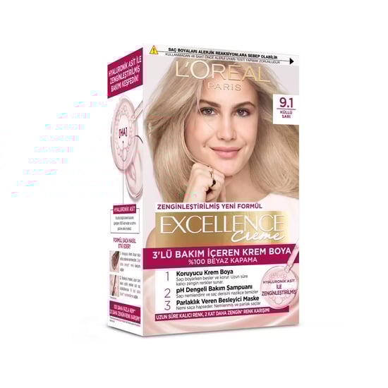 L’oréal Paris Excellence Creme Saç Boyası Küllü Sarı 9.1