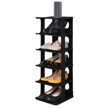 Luxury Shoe Rack Om-0910-1023-0787 ( 5 Katlı ) ( Siyah ) Lüks Plastik Ayakkabılık