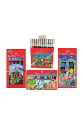 Faber 12 Li Boya Seti 12 Kuru 12 Sulu 12 Pastel 12 Keçeli B.s