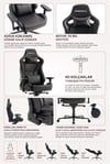 Fashcolle Grand Pro Black Oyuncu Koltuğu