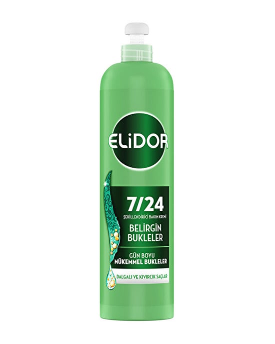 Elidor 7/24 Şekillendirici Saç Bakım Kremi Belirgin Bukleler Dalgalı ve Kıvırcık Saçlar 240 ml