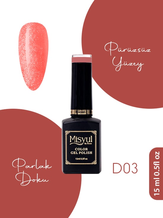 Misyul Uv Led Kalıcı Oje Nail Art 15 Ml Disco Serisi D03