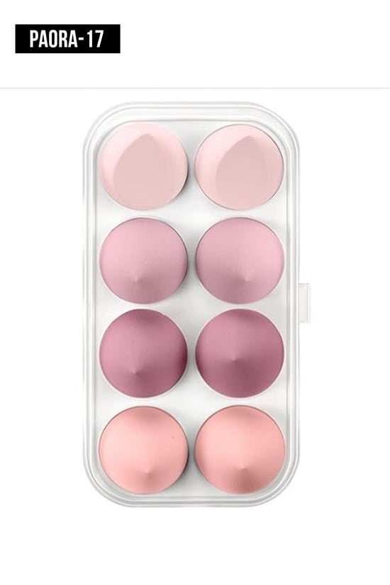 İthal Aksesuar Renkli 8'li Makyaj Süngeri Paora-17