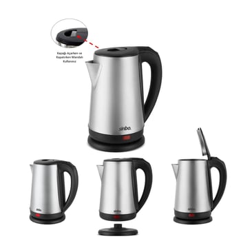 Sinbo Sk-8026 ( Çelik ) Kettle Su Isıtıcısı (kablosuz Kullanım) ( 1.8lt ) (360° Dönebilme) (otomatik Kapanma)