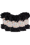 Alize ( 5 Adet ) Puffy 1060 El Örgü Ipliği 5'li Paket - 1060 Siyah - 100 Gr. 9 Mt. Parmak Örgü Ipi