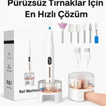 Diyarı Fırsat Elektrikli Tırnak Törpüsü Seti Bwr-43 Şarj Edilebilir 12000 Devir 5 Hız Kademesi Led Ekran