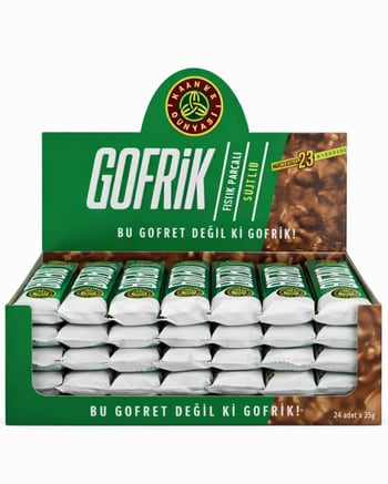 Kahve Dünyası Gofrik Antep Fıstıklı Sütlü Çikolata Kaplamalı Gofret 33 g X 24'lü Paket